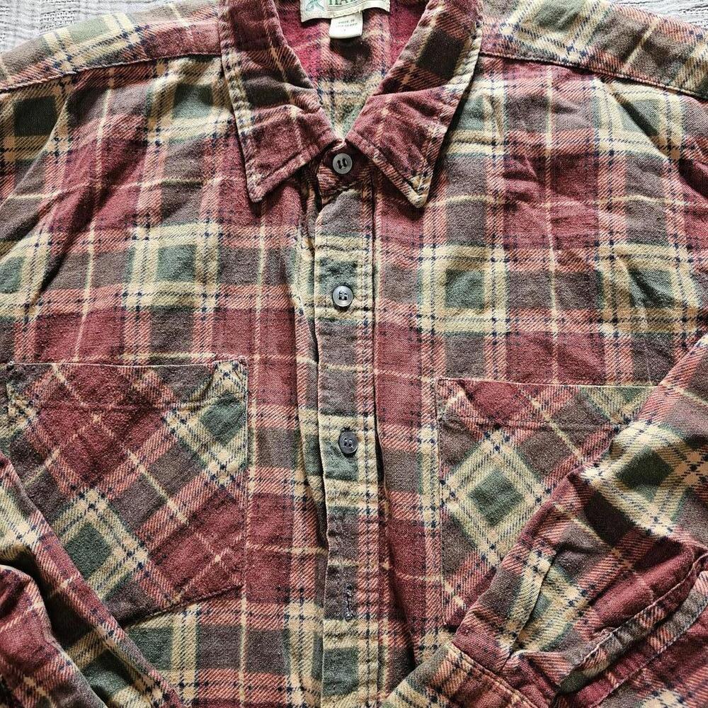 Haband Men's Large Plaid Flannel Shirt Made in Swaziland - Picture 4 of 4
